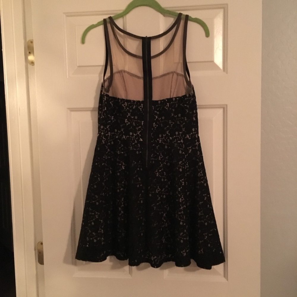 Mesh black lace dress